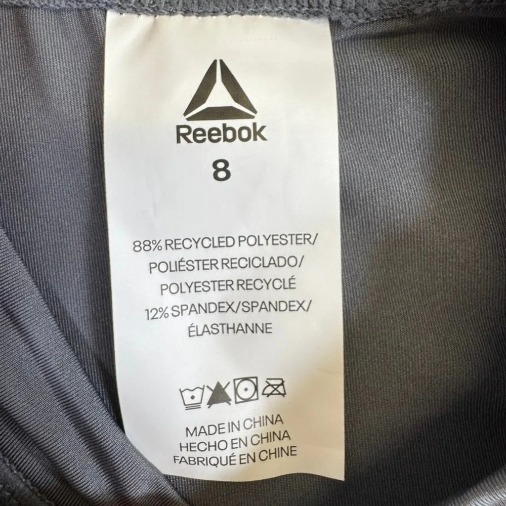 NWT Reebok Boys Grey Neon Yellow Logo Short Sleeve Rash Guard Swim Shirt M 8